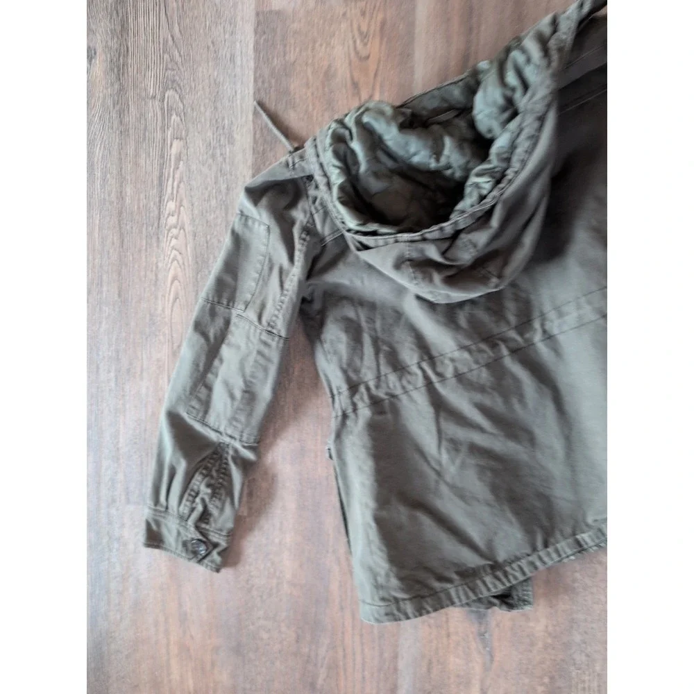 Levis Jacket Womens Med Green Field Hooded Pockets Outdoors Quilted Lined - Picture 14 of 14